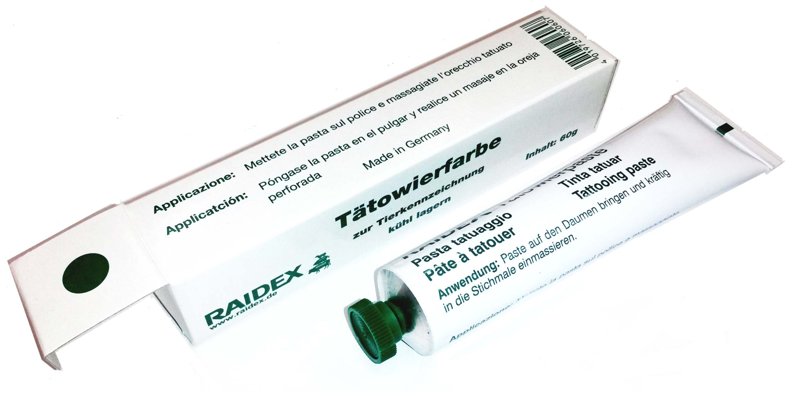 Pasta tatuar RAIDEX verde 60 gramos
