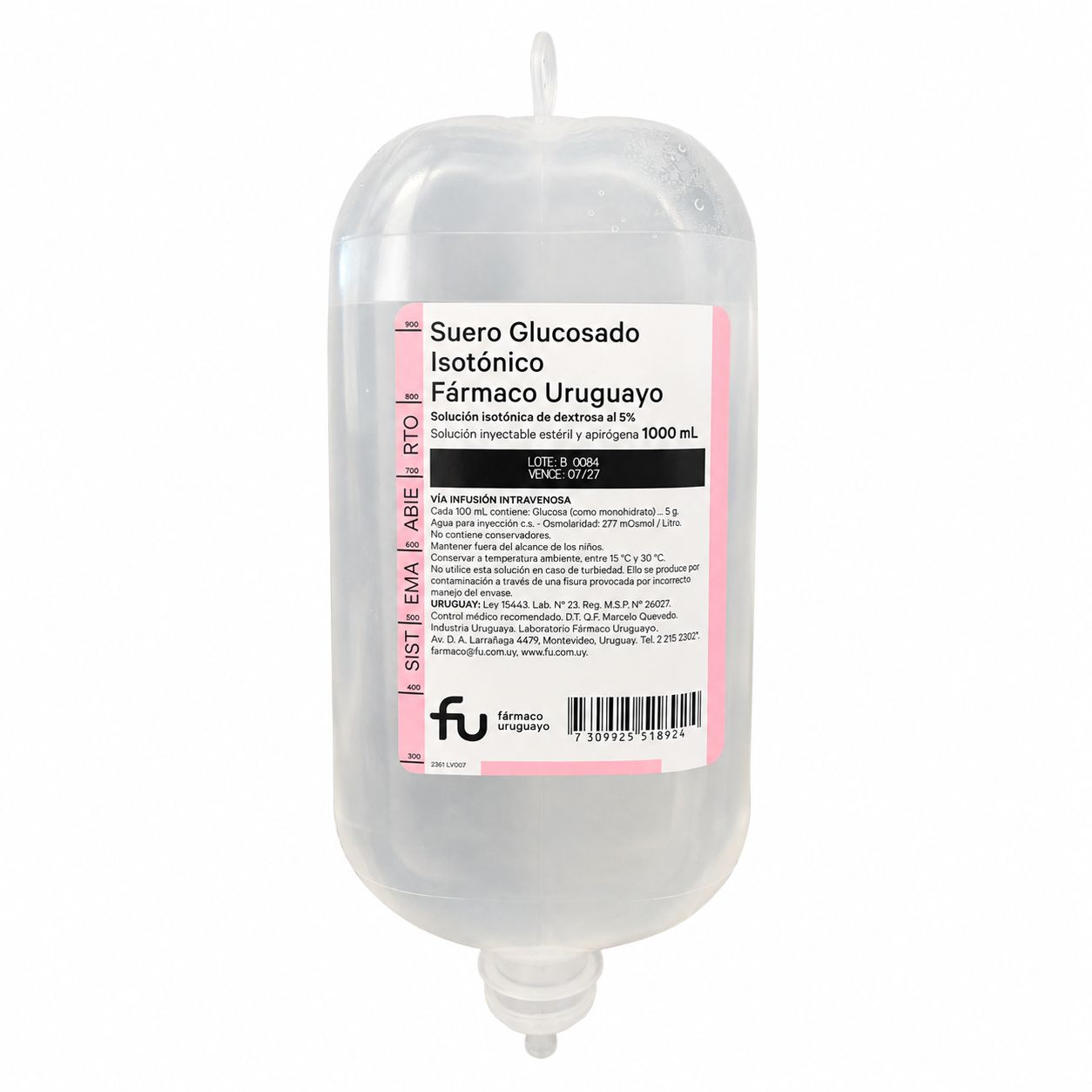 Suero Glucosado  al 5% x 1000 cc.