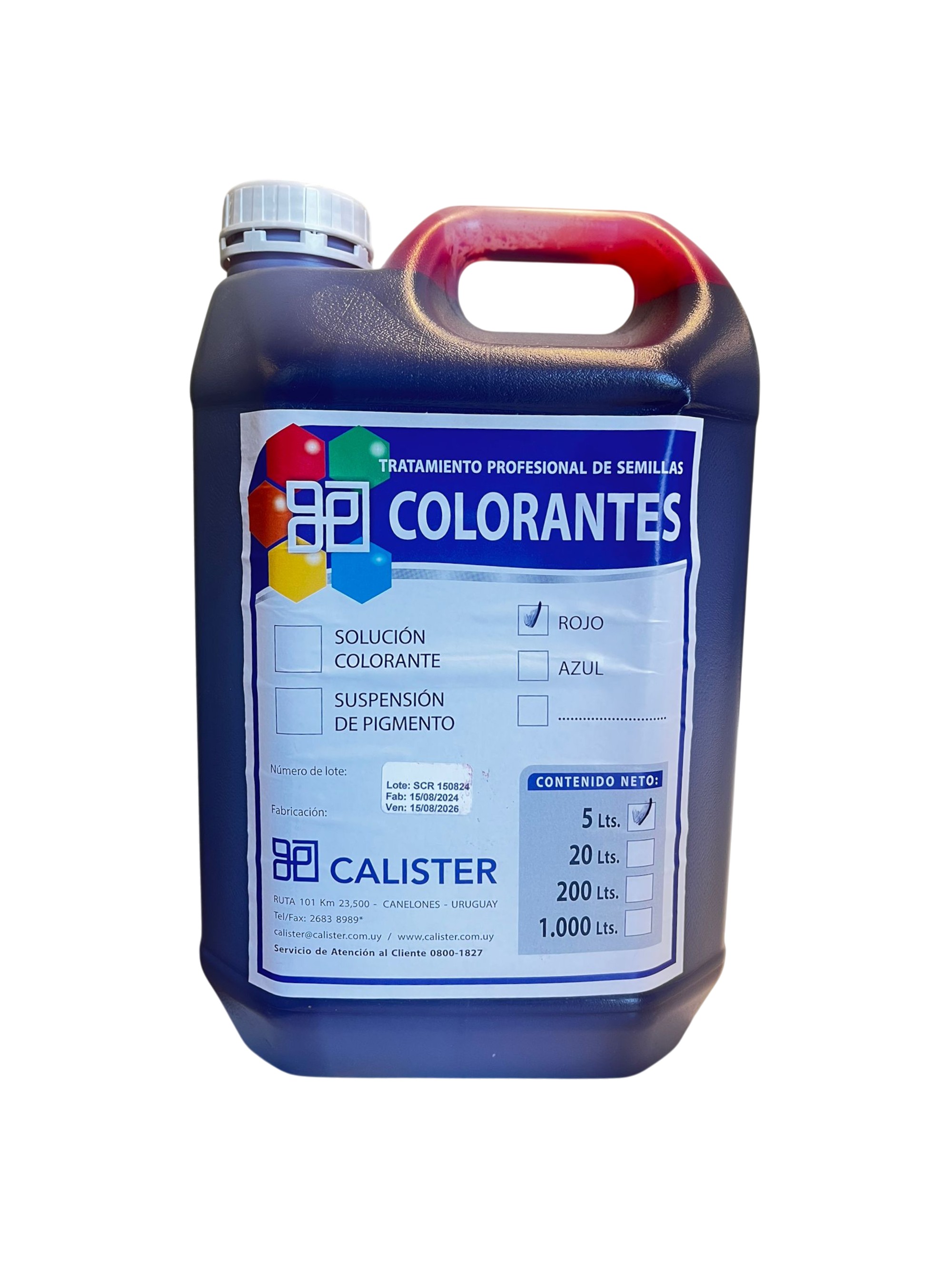 Colorante rojo p/sem.curada CALISTER 5lt