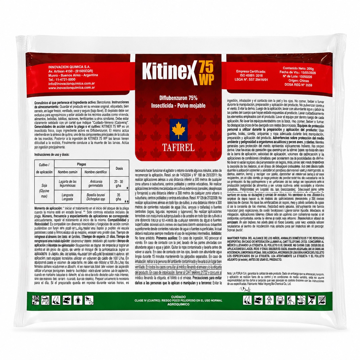 Diflubenzuron KITINEX75 200 gramos