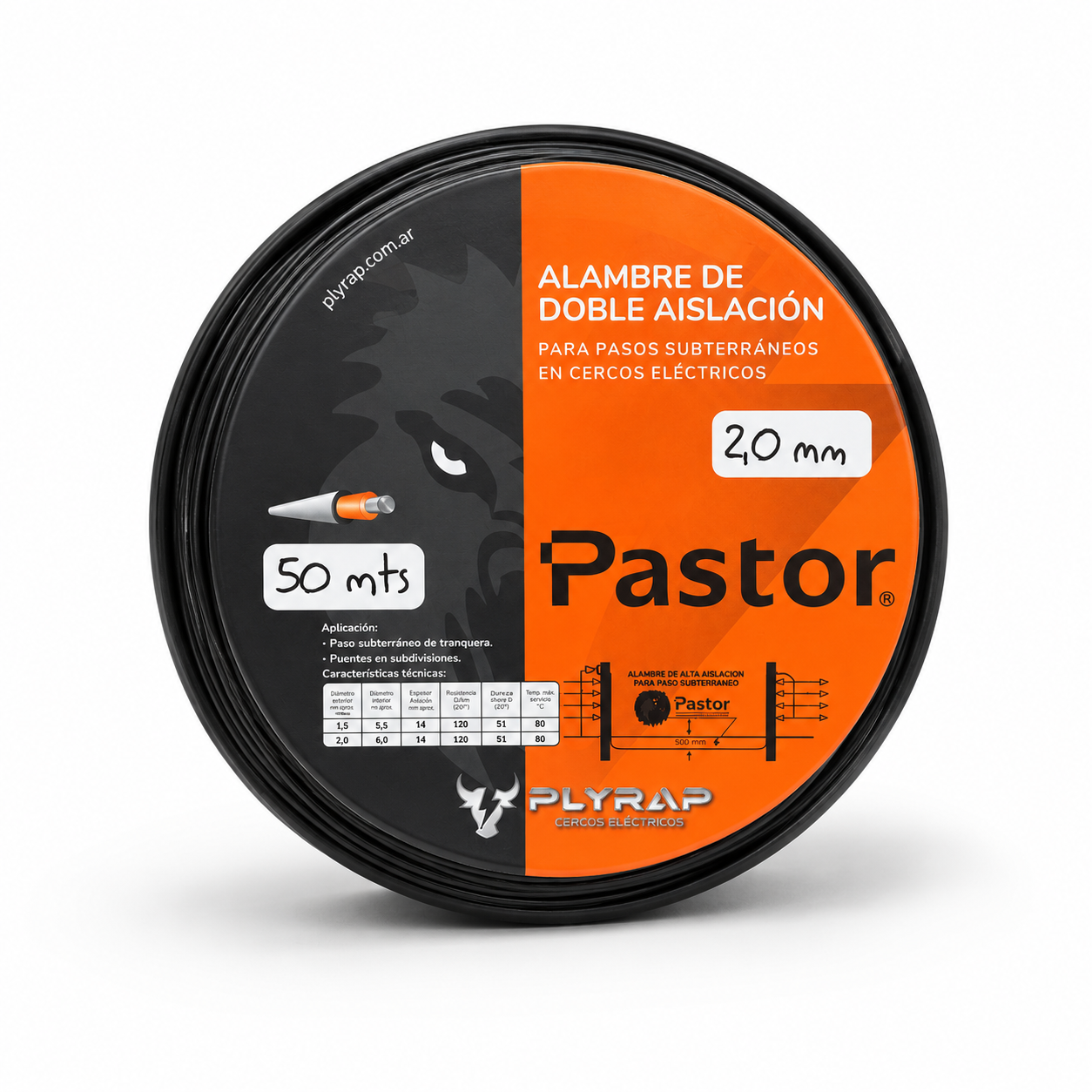 Cable subterraneo PLYRAP 2.0mm. 50m.