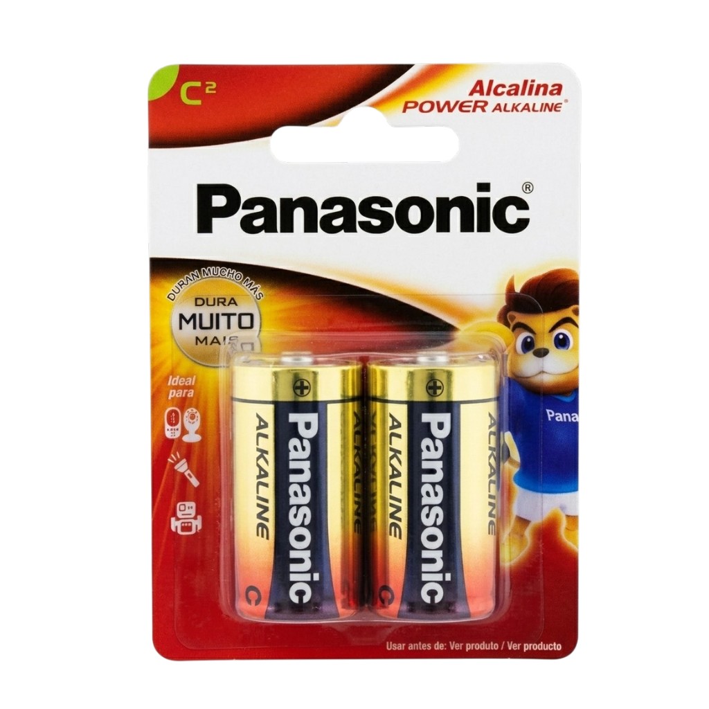 Pilas PANASONIC medianas alcalinas x 2 unids.