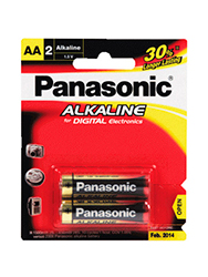 Pilas PANASONIC medianas alcalinas x 2 unids.