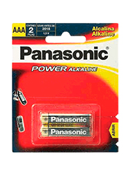 Pilas PANASONIC chicas alcalinas AAA x 2 unids.