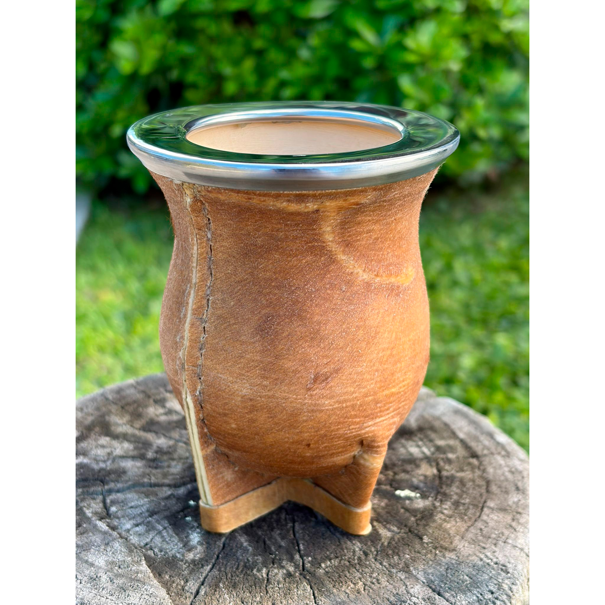 Mate forrado cuero crudo camionero acero