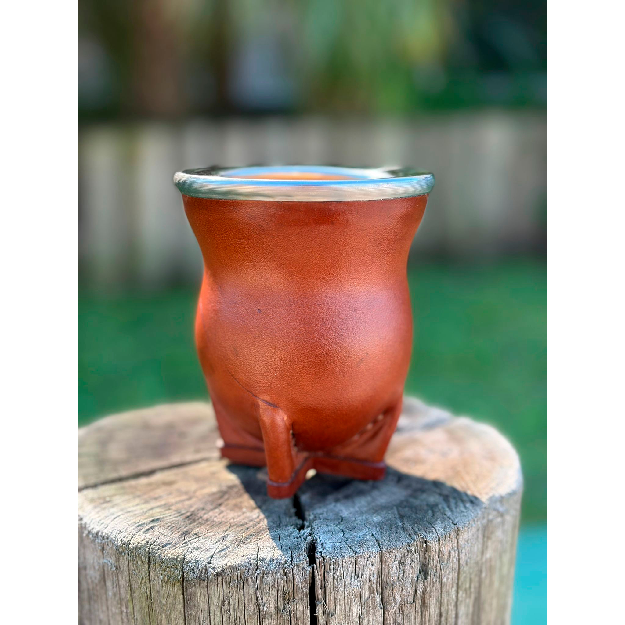 Mate forrado cuero crudo camionero acero