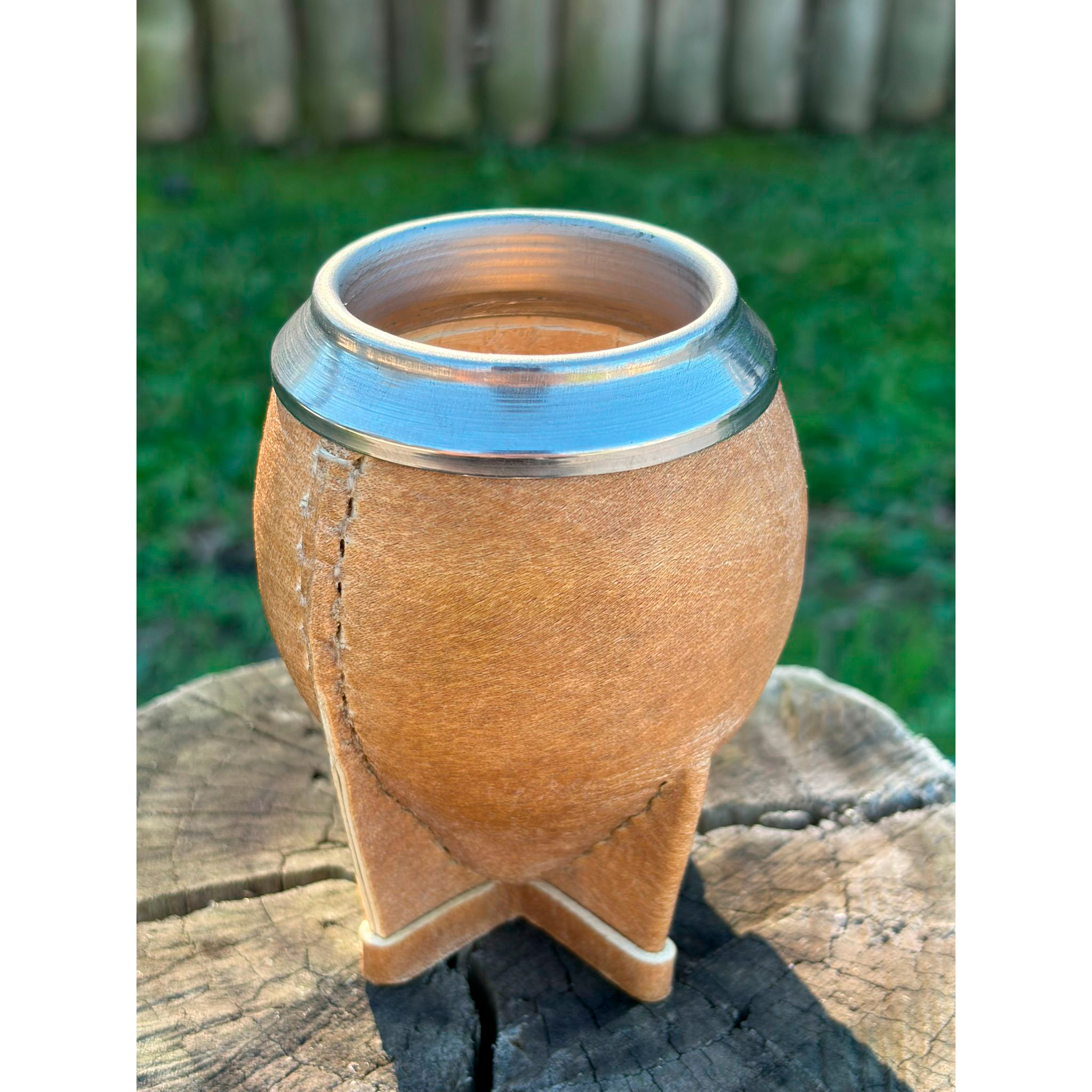 Mate forrado cuero crudo torpedo acero