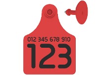 Caravanas Allflex No. 6 Numeradas doble linea roja