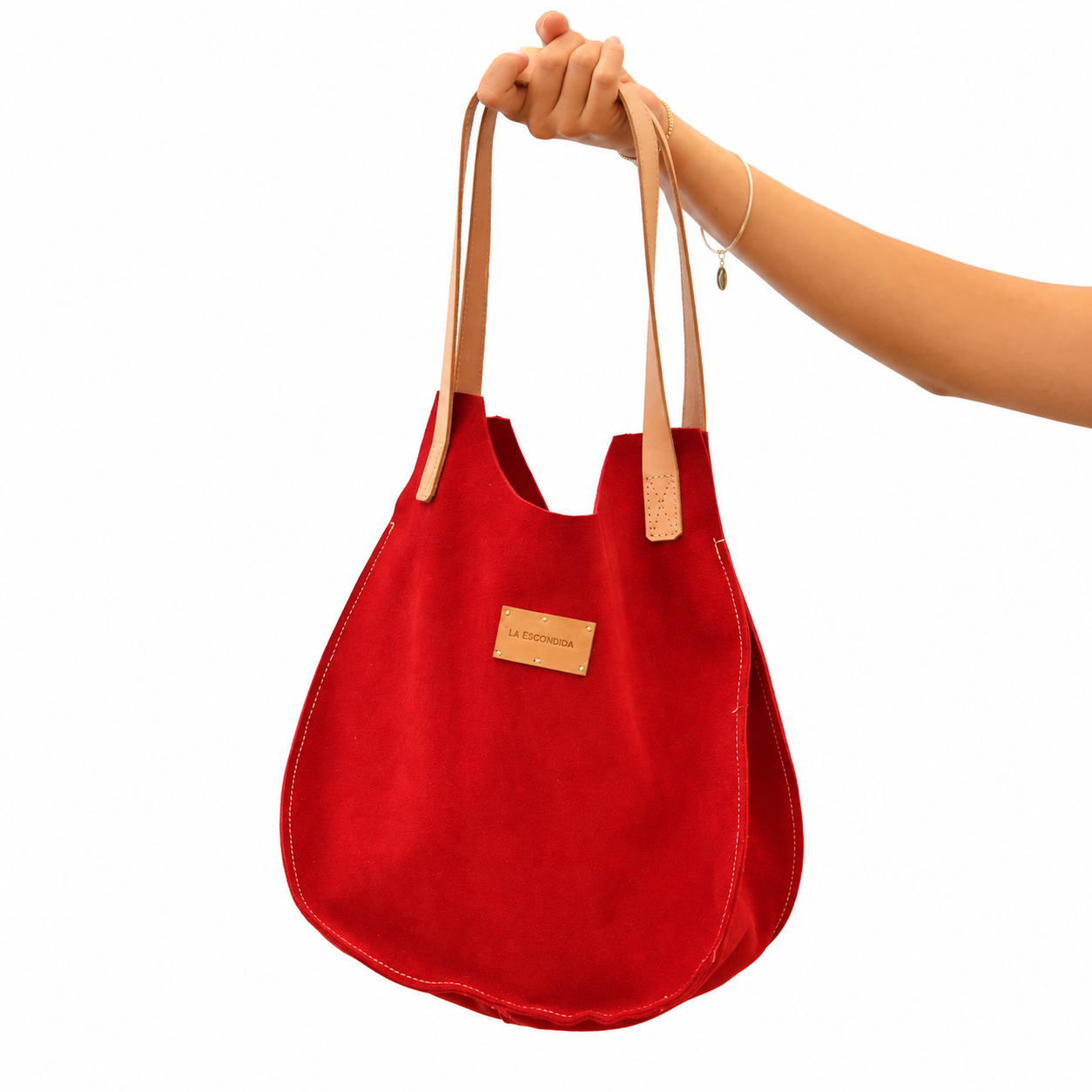 Cartera chinita gamuza y cuero