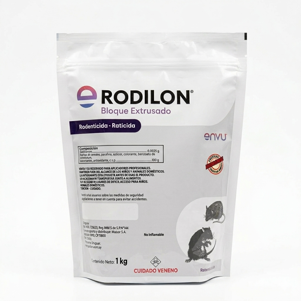 Raticida RODILON bloque extrusado x 1 kg.