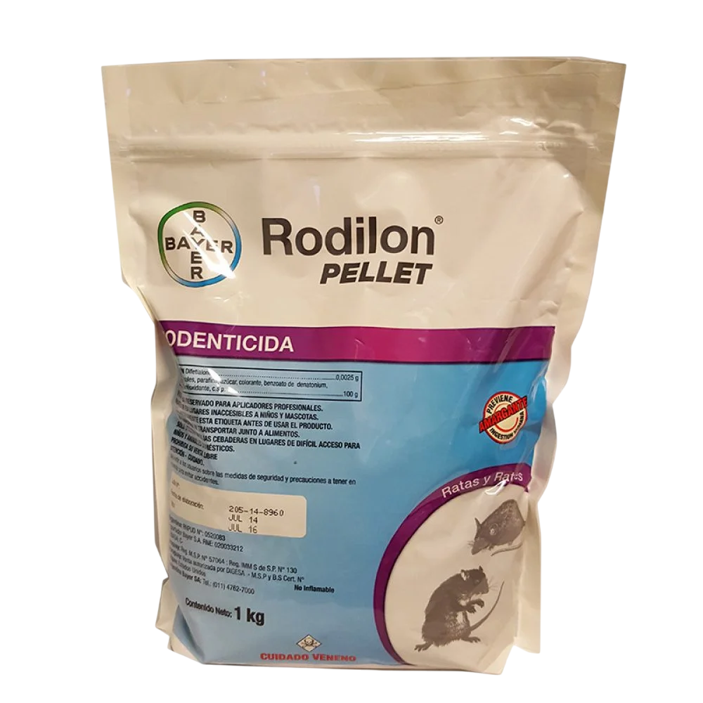 Raticida RODILON pellet x 1 kg.