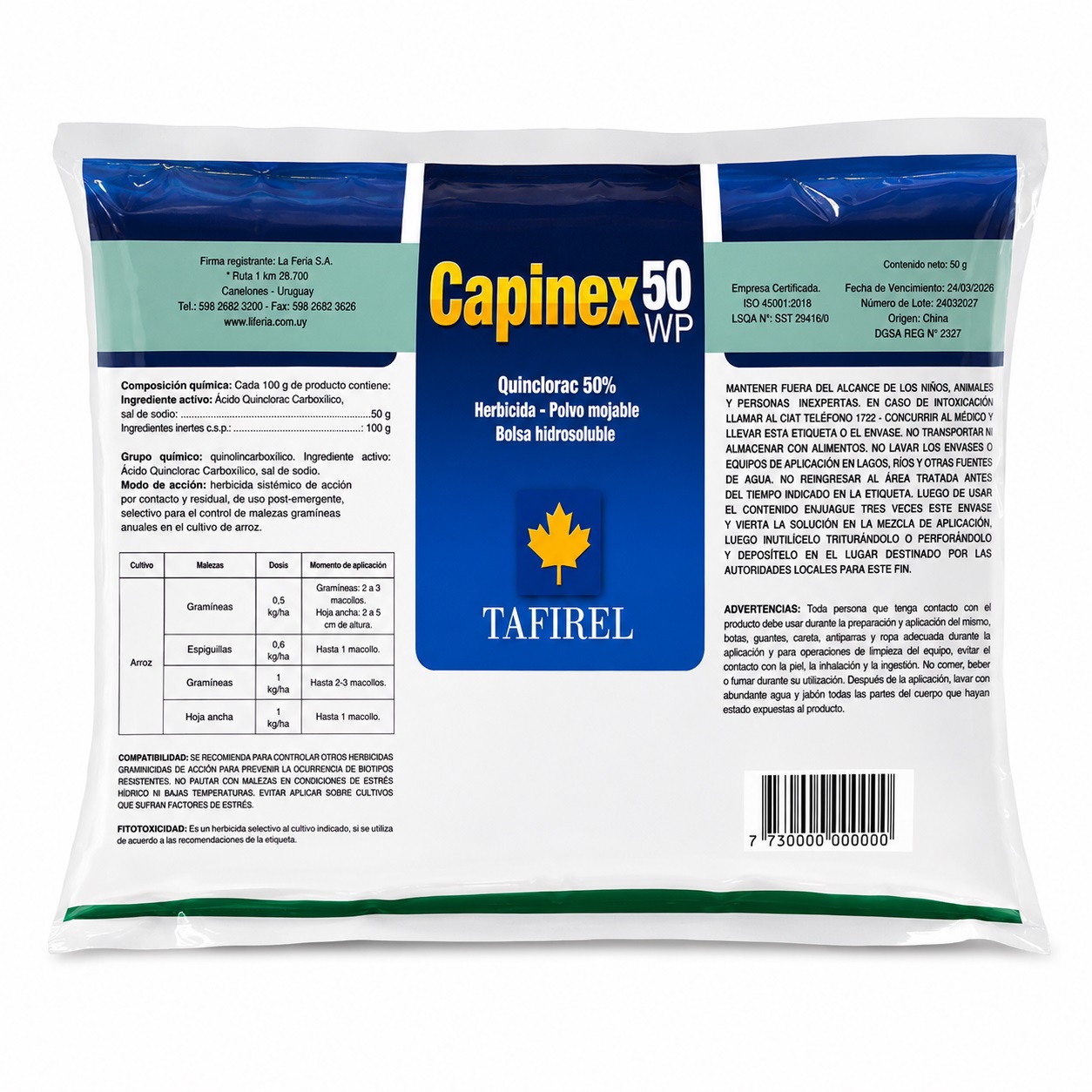 Quinclorac CAPINEX 50 WP 500 gramos