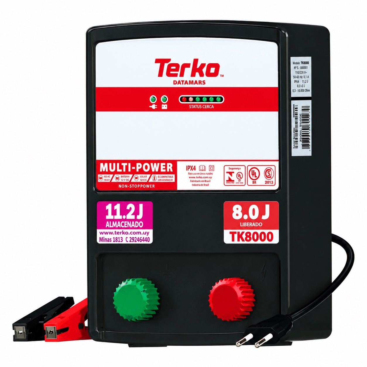 Electrificador TERKO comb. 200 km (11.2J) c/cargador TK8000