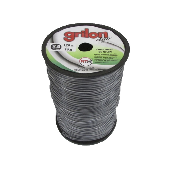 Tanza p/bordead.GRILON DUO cuad. gris 2,5mm x rollo(140mts.)