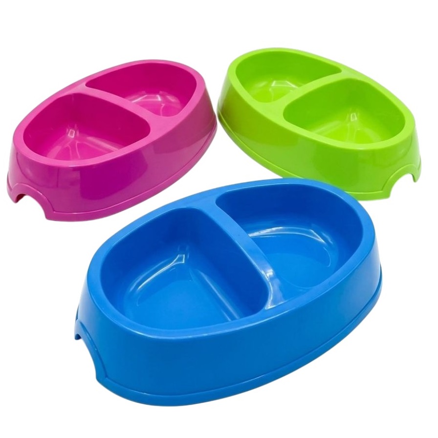 Comedero doble para perro 30.5 x 17cmts. 2x 0.40lts (2367)