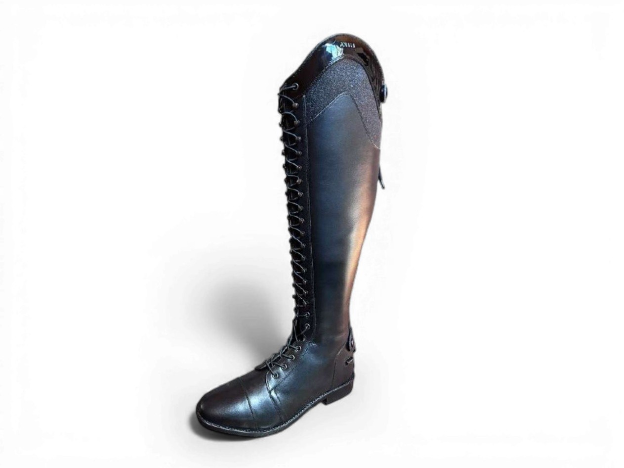 Bota equitaci�n EFEKA de cuero negra con brillos BEQ1931 
