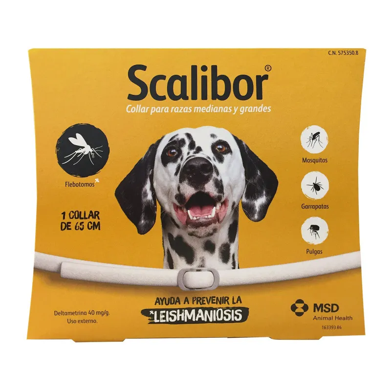 Collar SCALIBOR antipulga p/perro 65cm 225 x unid.