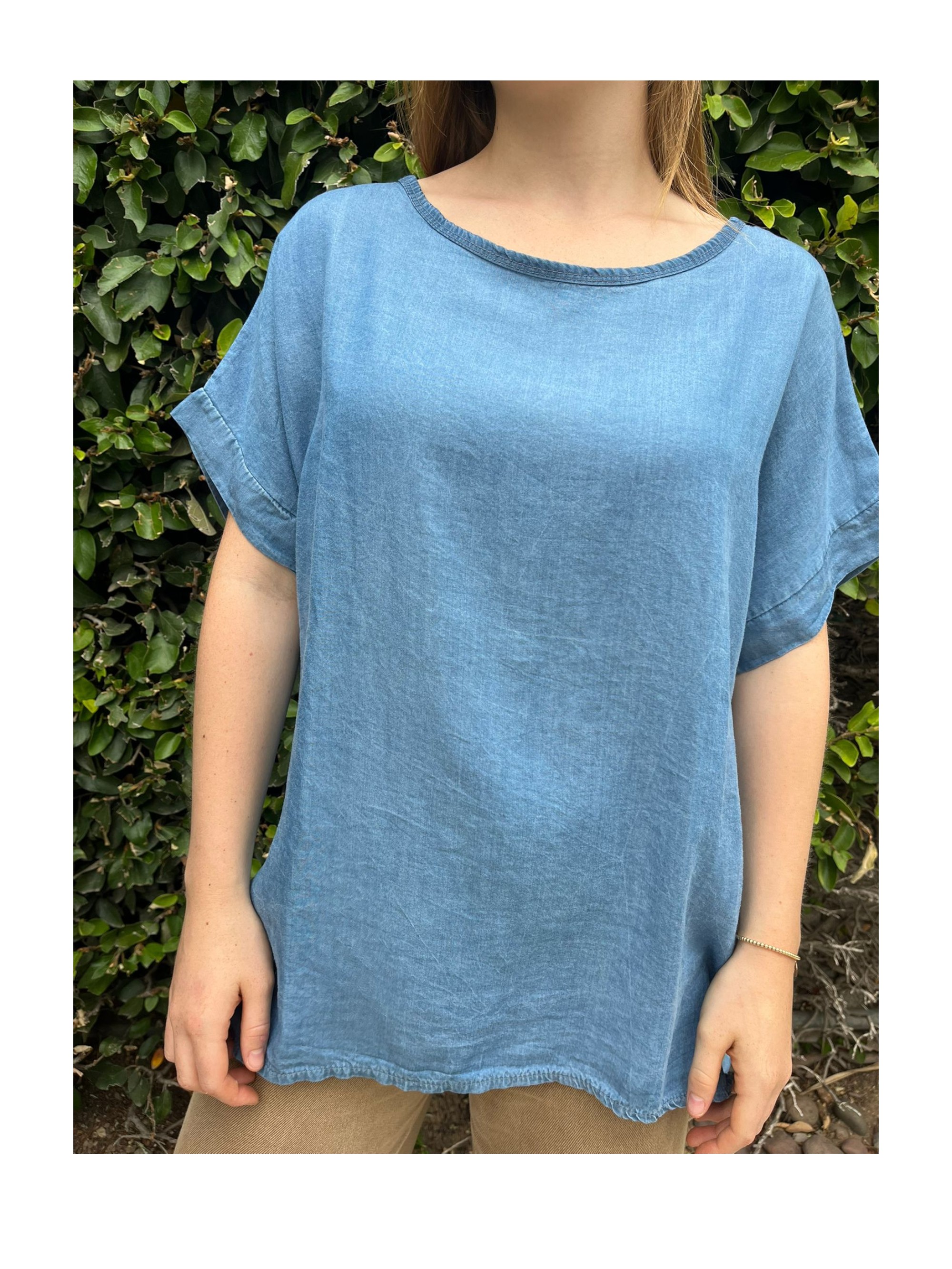 QUILLAPI Blusa jean oscuro (KTZ)