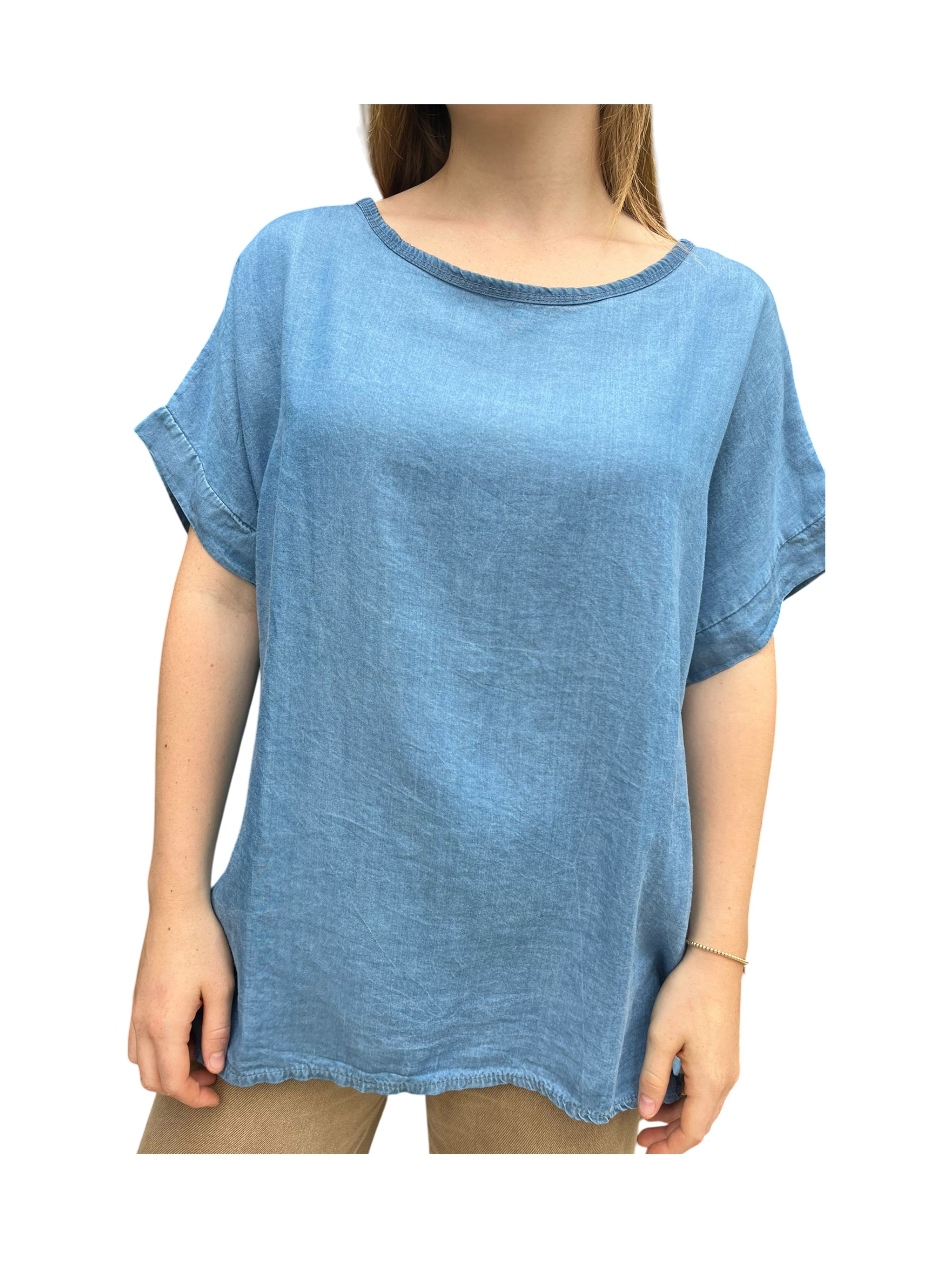 QUILLAPI Blusa jean oscuro (KTZ)