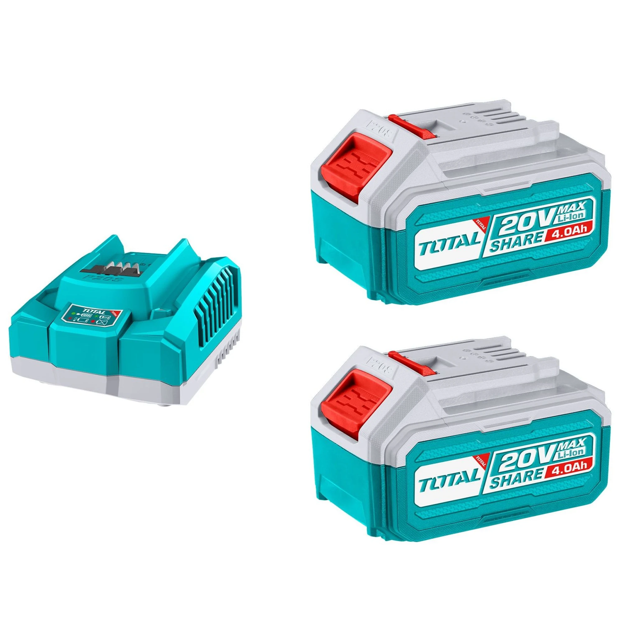 Set 2 baterias 4.0 A/H 20v + cargador TOTAL TFBCPK1424