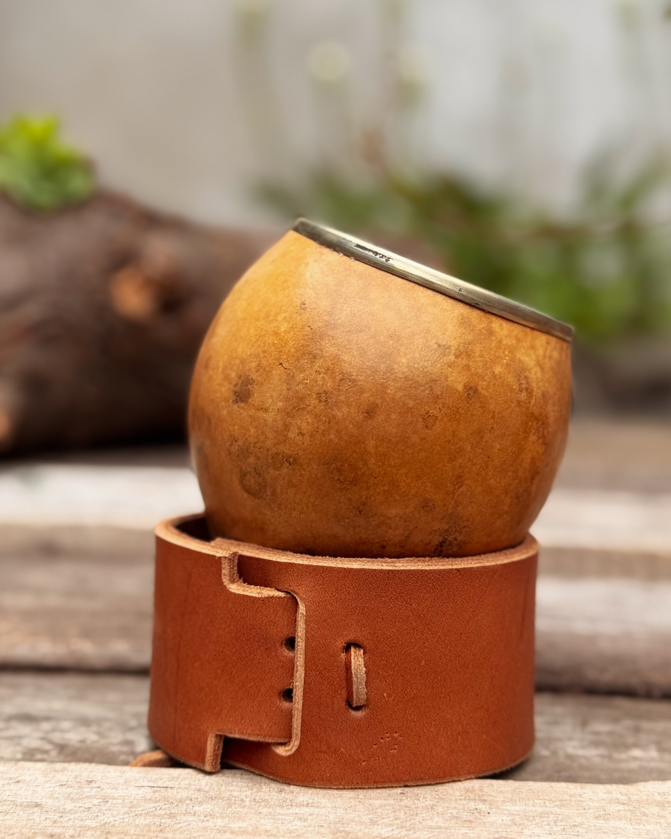 Mate porongo boquilla chata alpaca