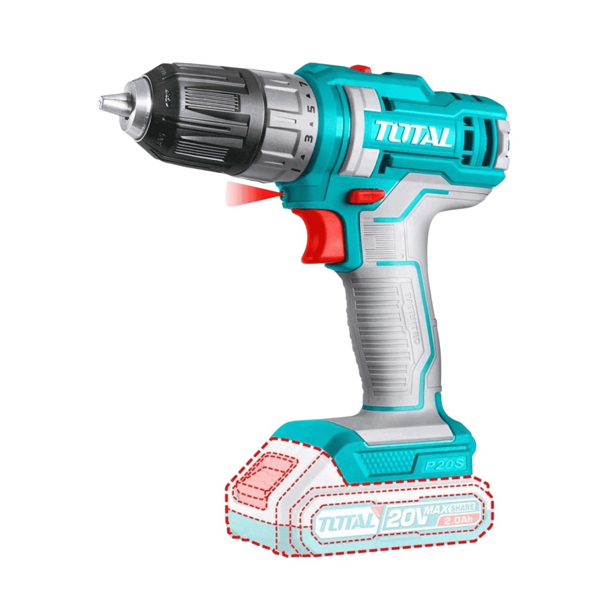 Atornillador inal. 20v s/bat. 45NM TOTAL TDLI20051.1