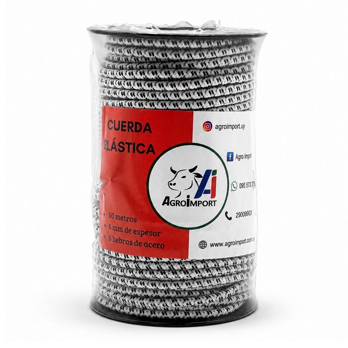 Cuerda electrica elastica 6mm x 50mts. AGRO IMPORT (A614)