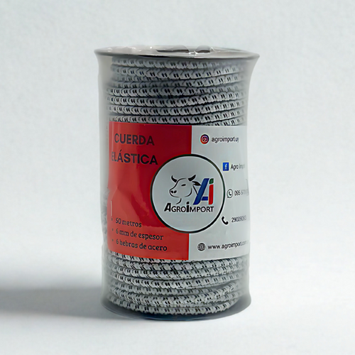 Cuerda electrica elastica 6mm x 50mts. AGRO IMPORT (A614)
