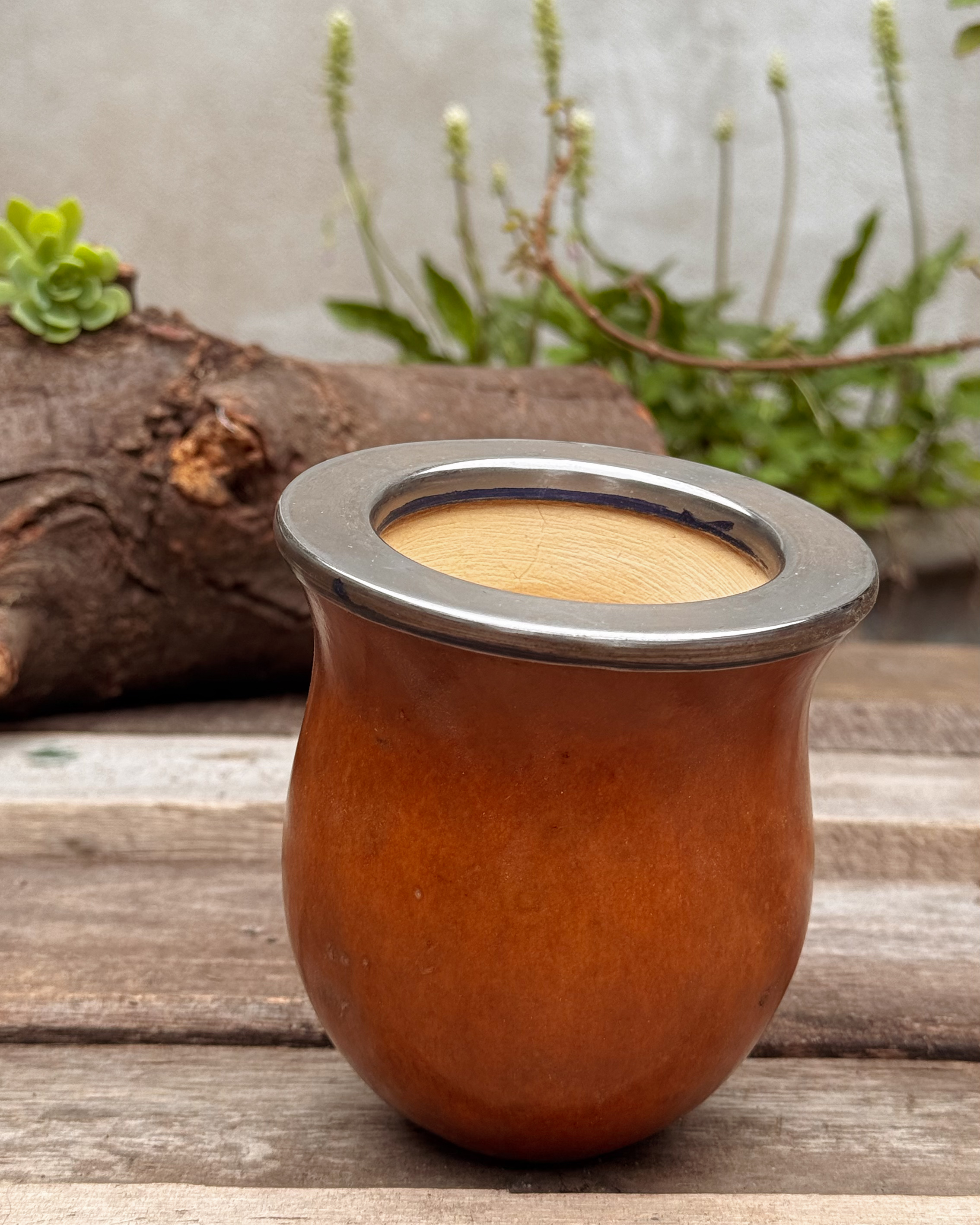 Mate porongo boquilla chata acero