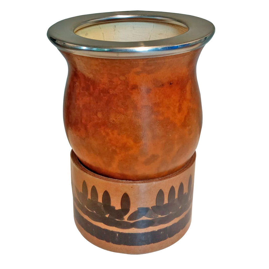 Mate porongo boquilla chata acero