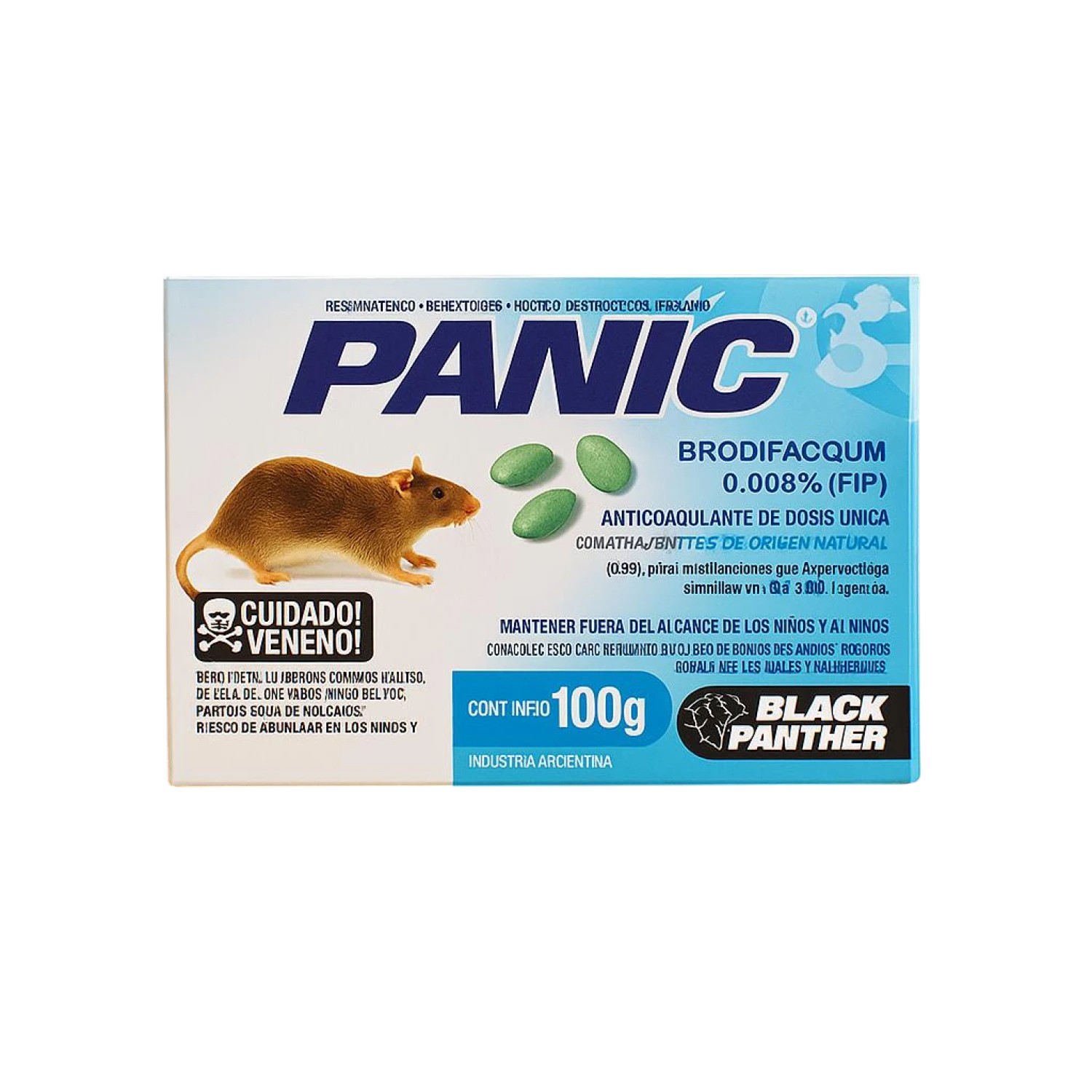 Raticida PANIC x 100 grs. (20 blocks)
