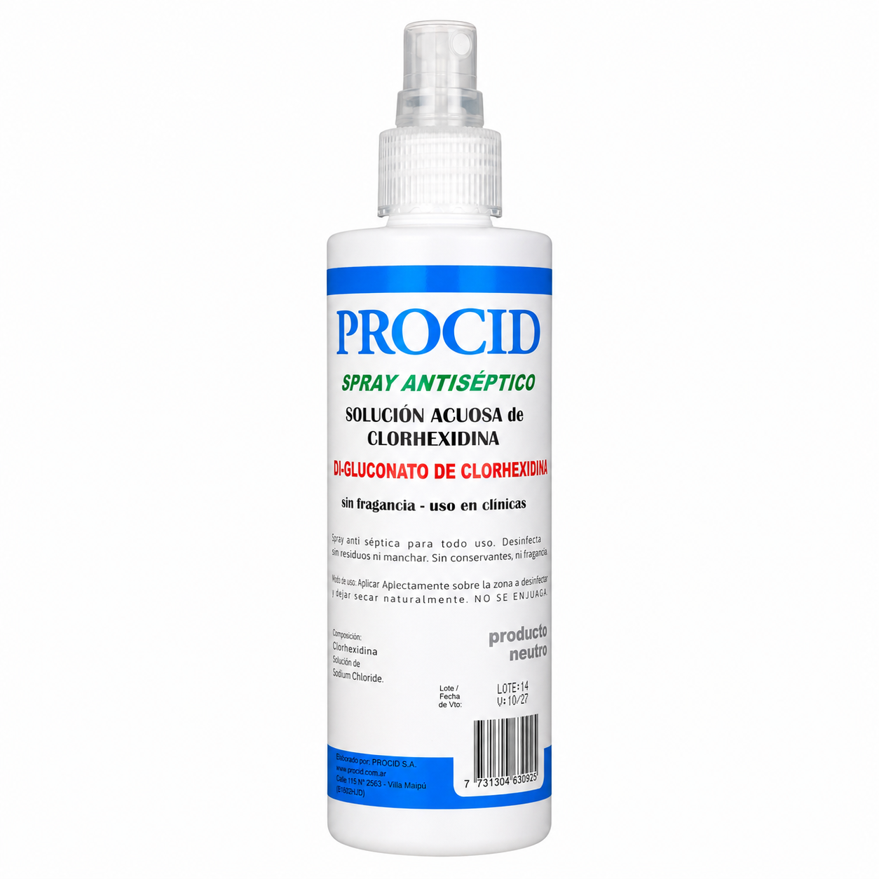 PROCID clorhexidina spray x 240 ml.