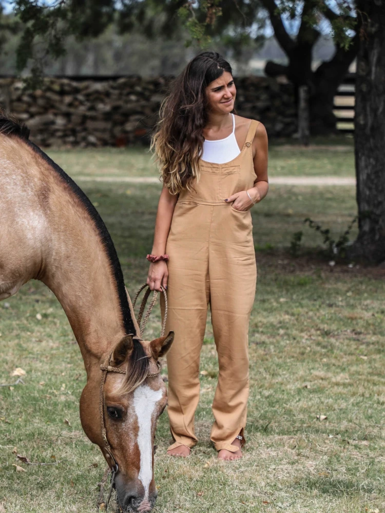 Parquero DEYUNTAS de lino color Camel