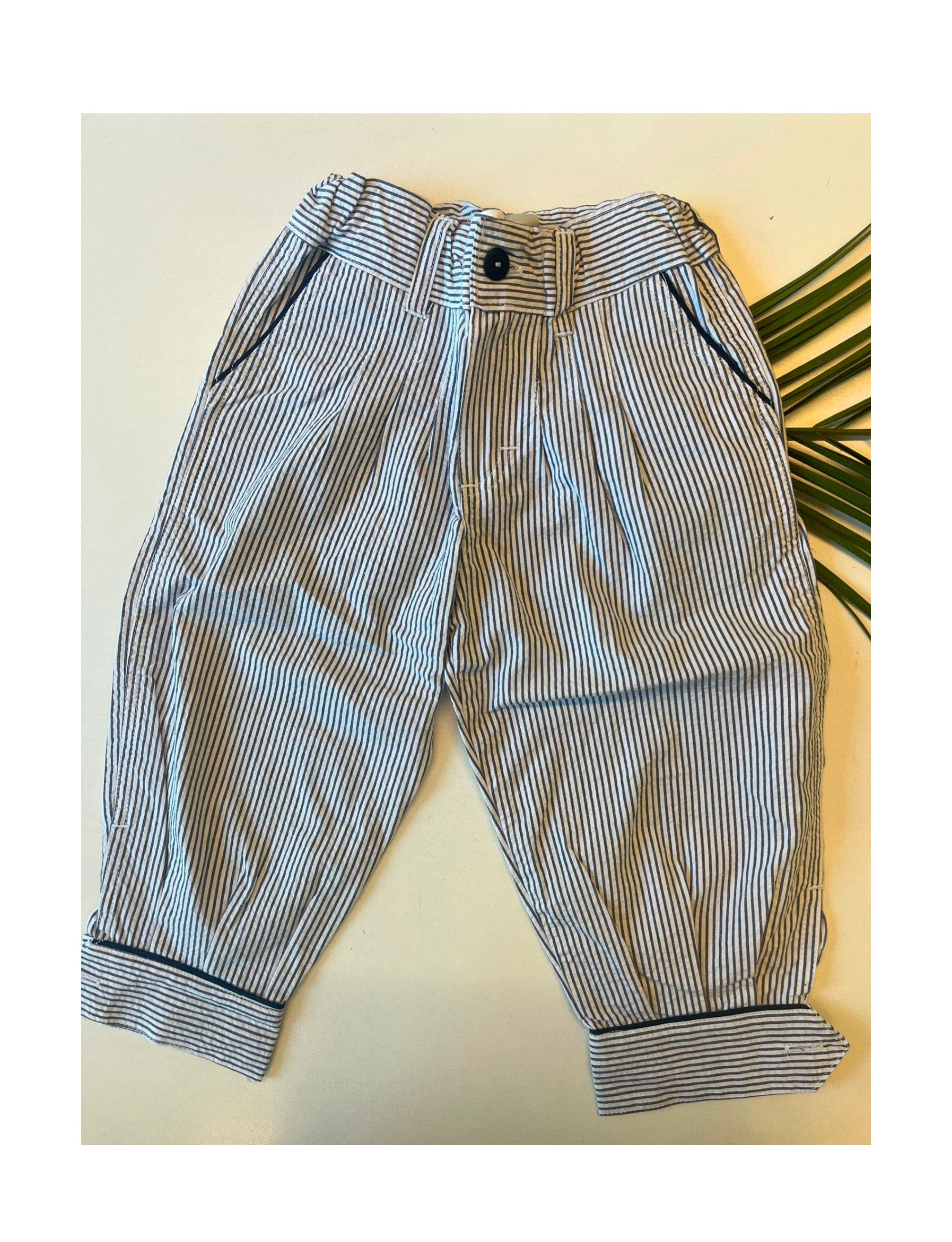 CHARABON Bombacha cloque rayada azul 