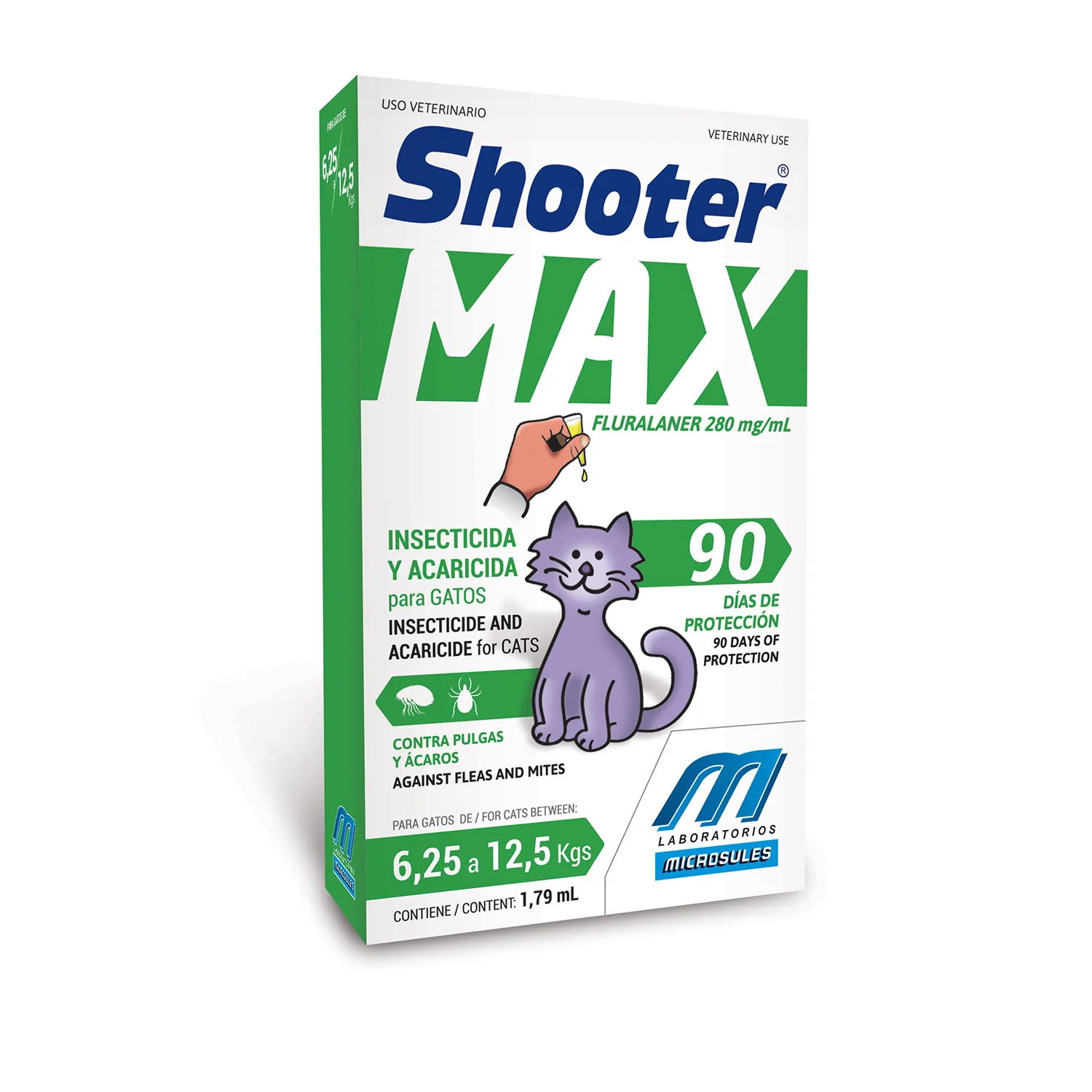 Pipeta SHOOTER Max p/gatos ( 6.25 a 12.5 kg)