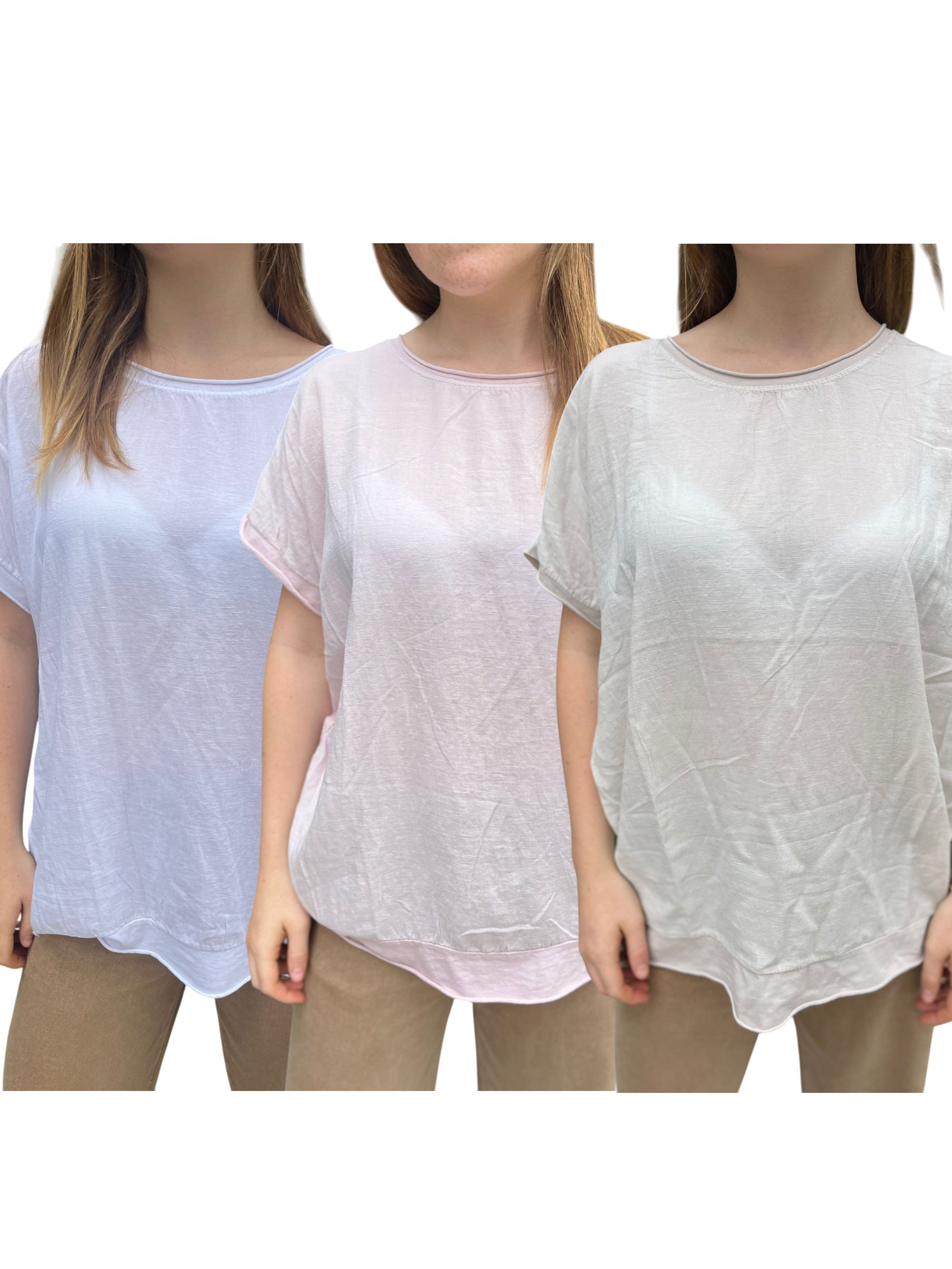 QUILLAPI Remera algodon lisa c/corte 