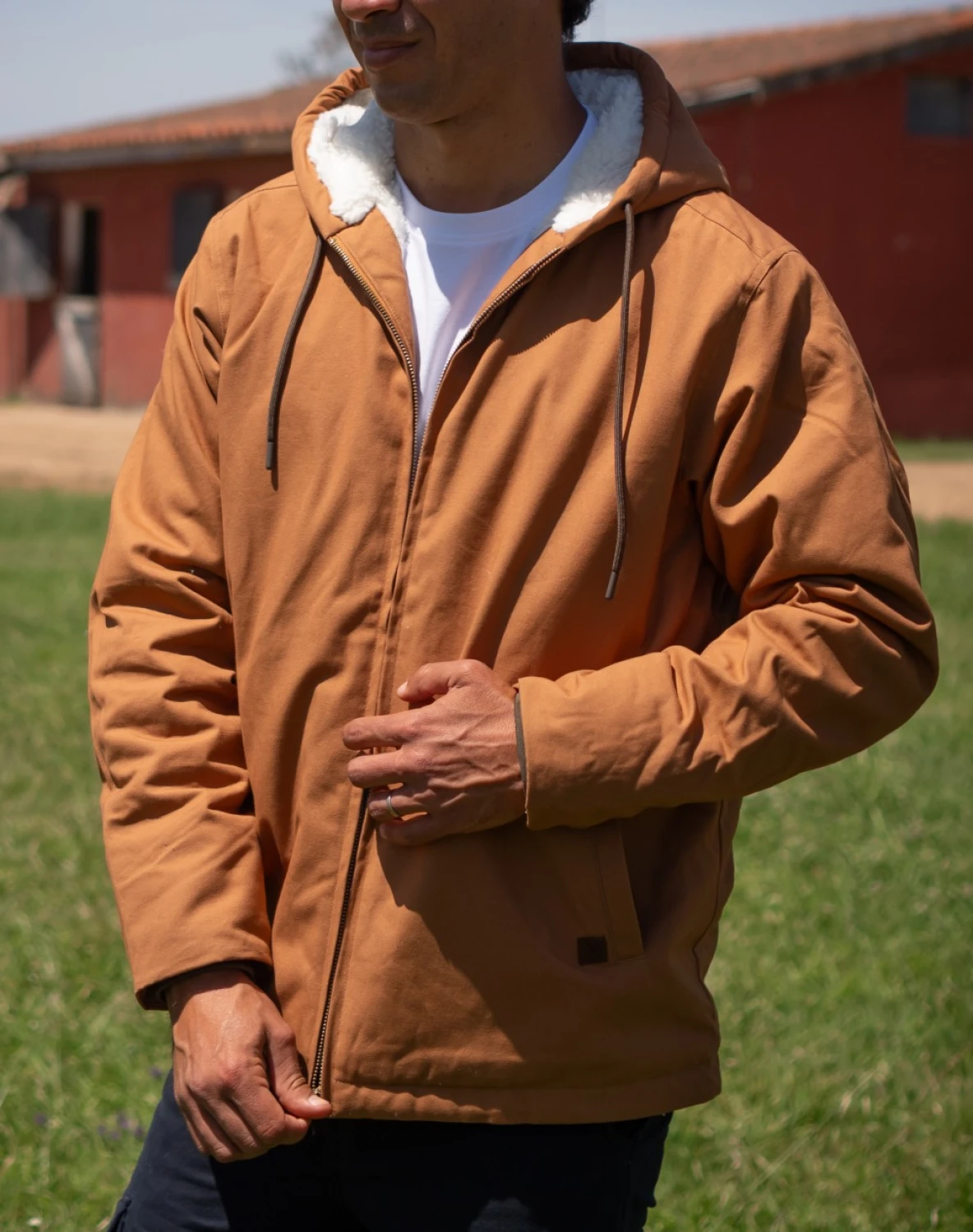 Campera DEYUNTAS gabardina c/corderito  tostado