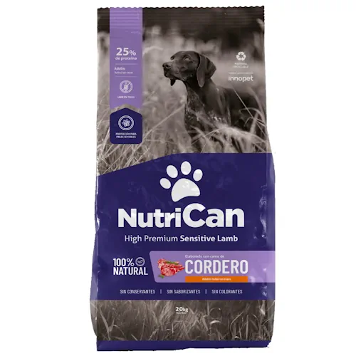 Raci�n NUTRICAN Adulto sabor cordero x 20 kgs.
