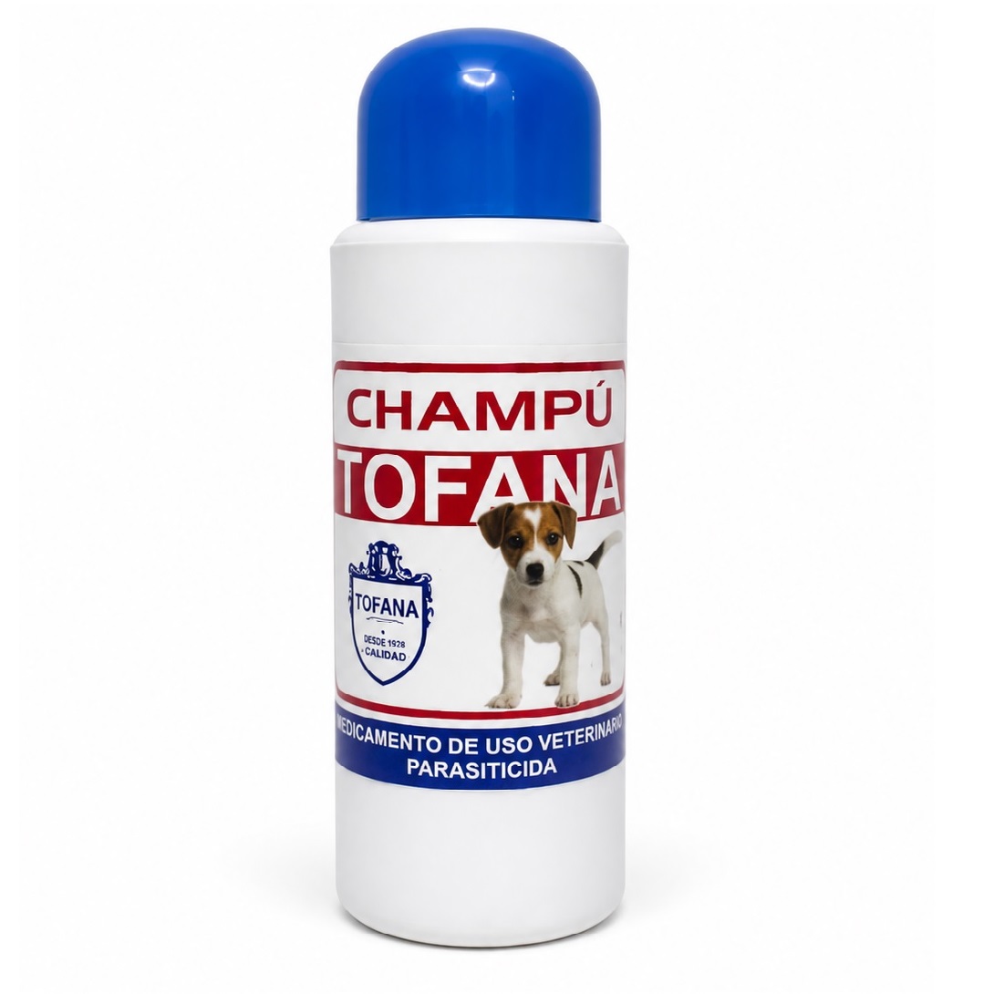 Shampoo p/mascotas Tofana p/pulgas (cipermetrina) x 200cc.