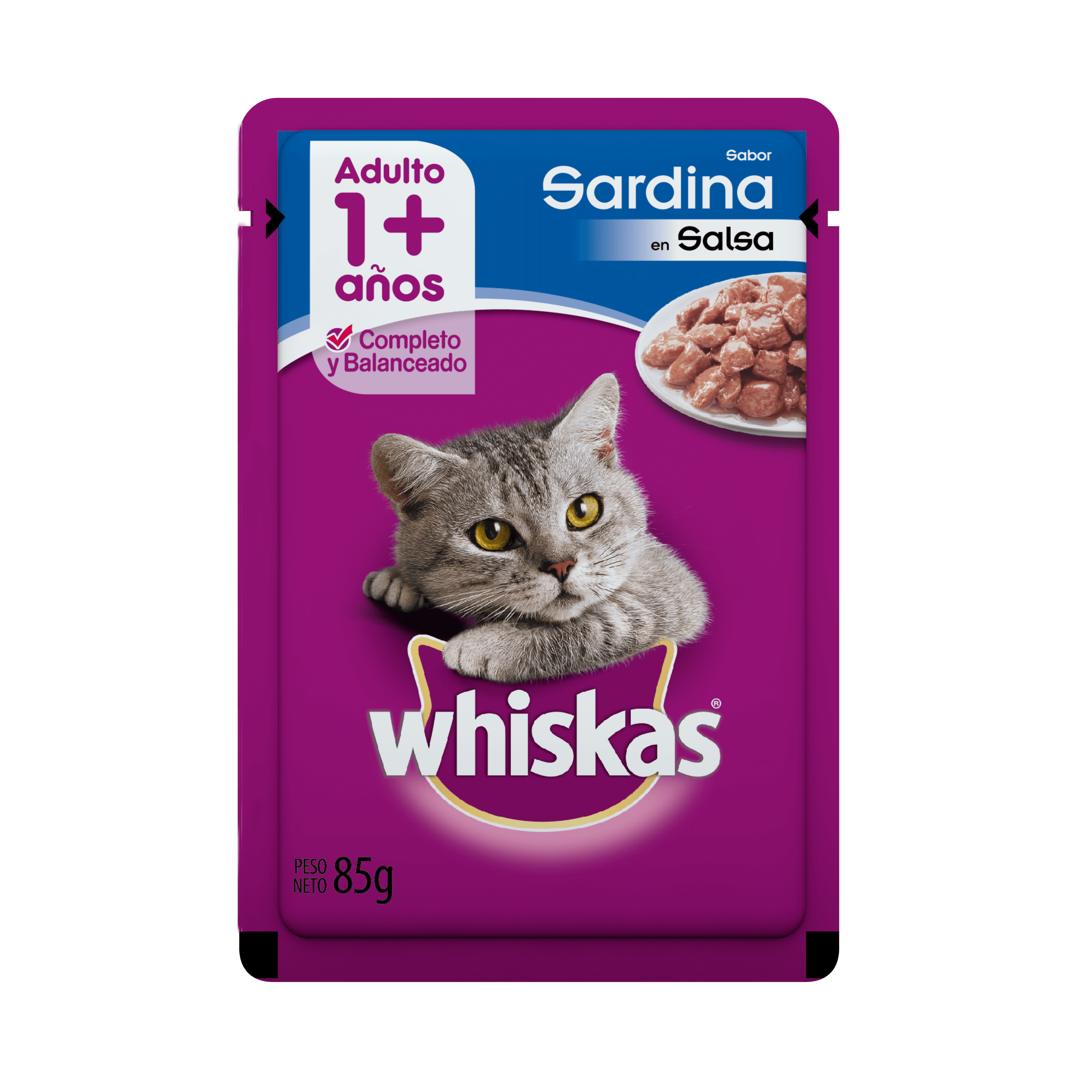 Sardinas en salsa gatos Whiskas x 85 grs.
