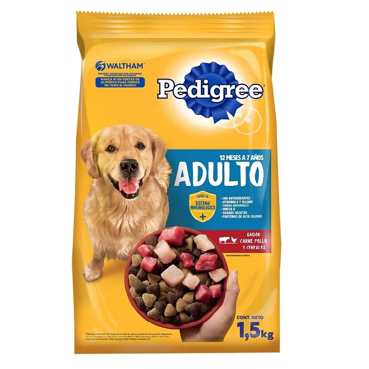 Racion PEDIGREE carne,pollo & cereal x  1.5 kgs.