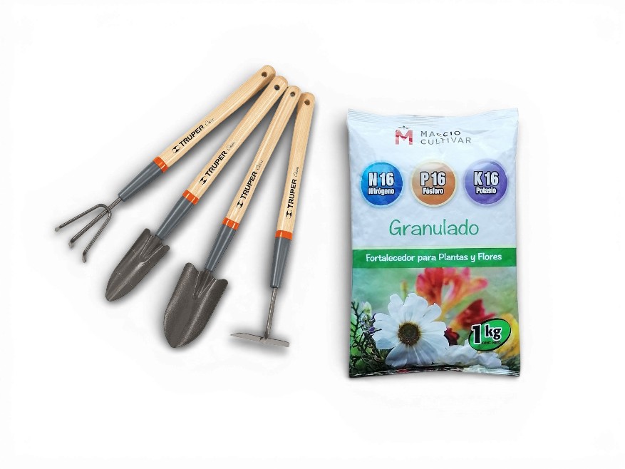 Combo JARDIN juego 4 piezas y fertilizante