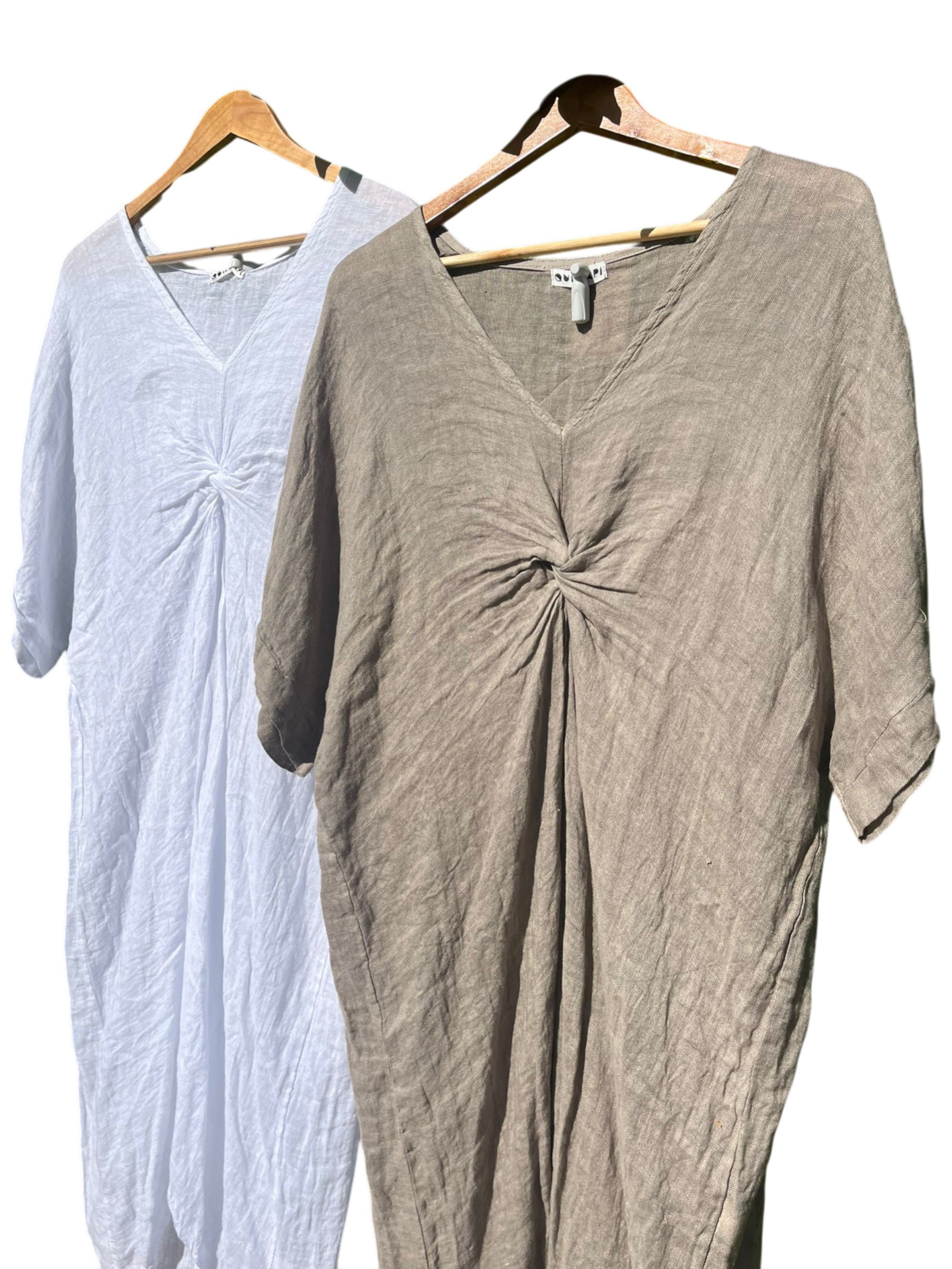 QUILLAPI Vestido lino nudo 