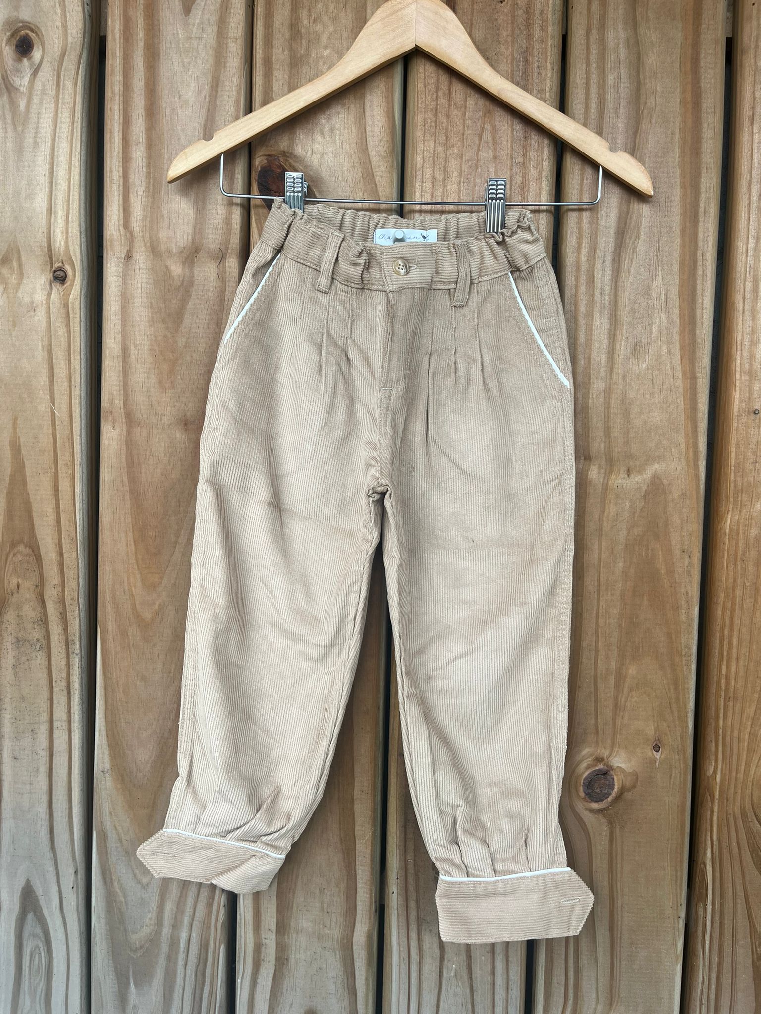 CHARABON Bombacha pana beige