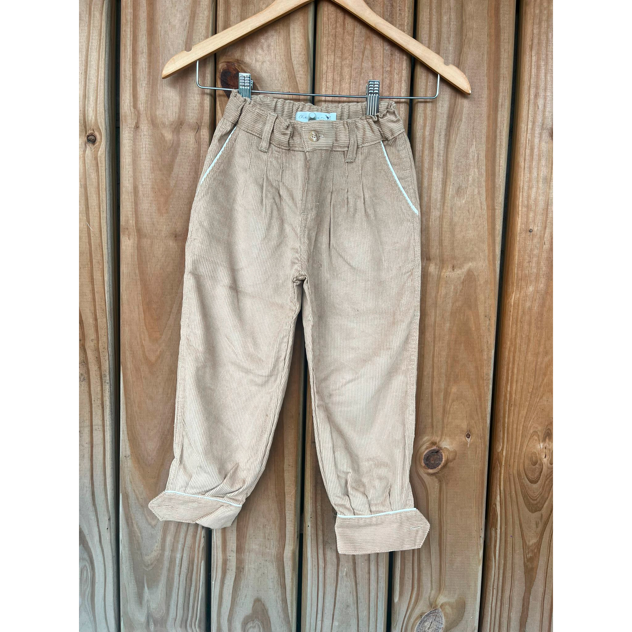 CHARABON Bombacha pana beige