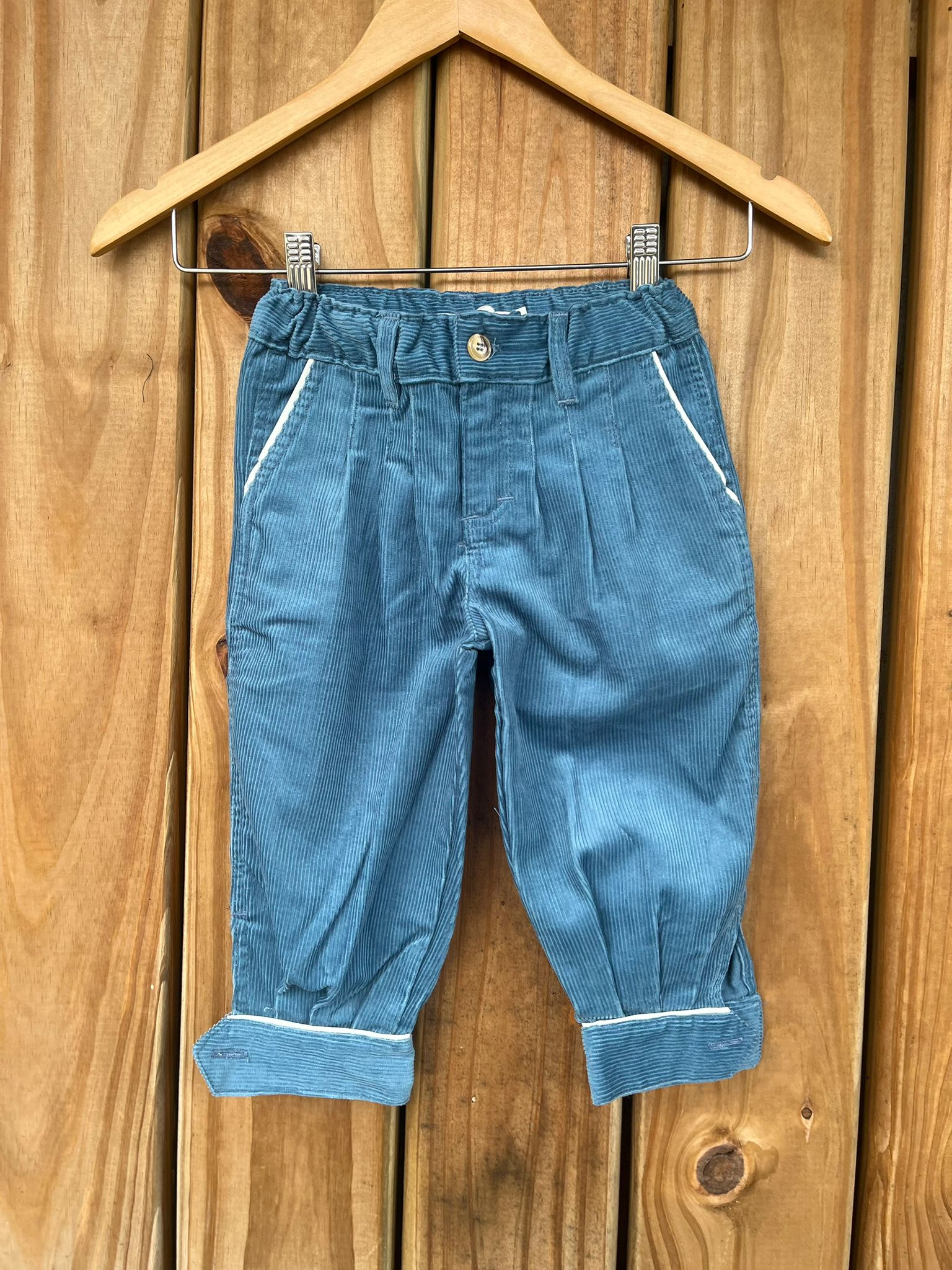 CHARABON Bombacha pana azul petroleo 