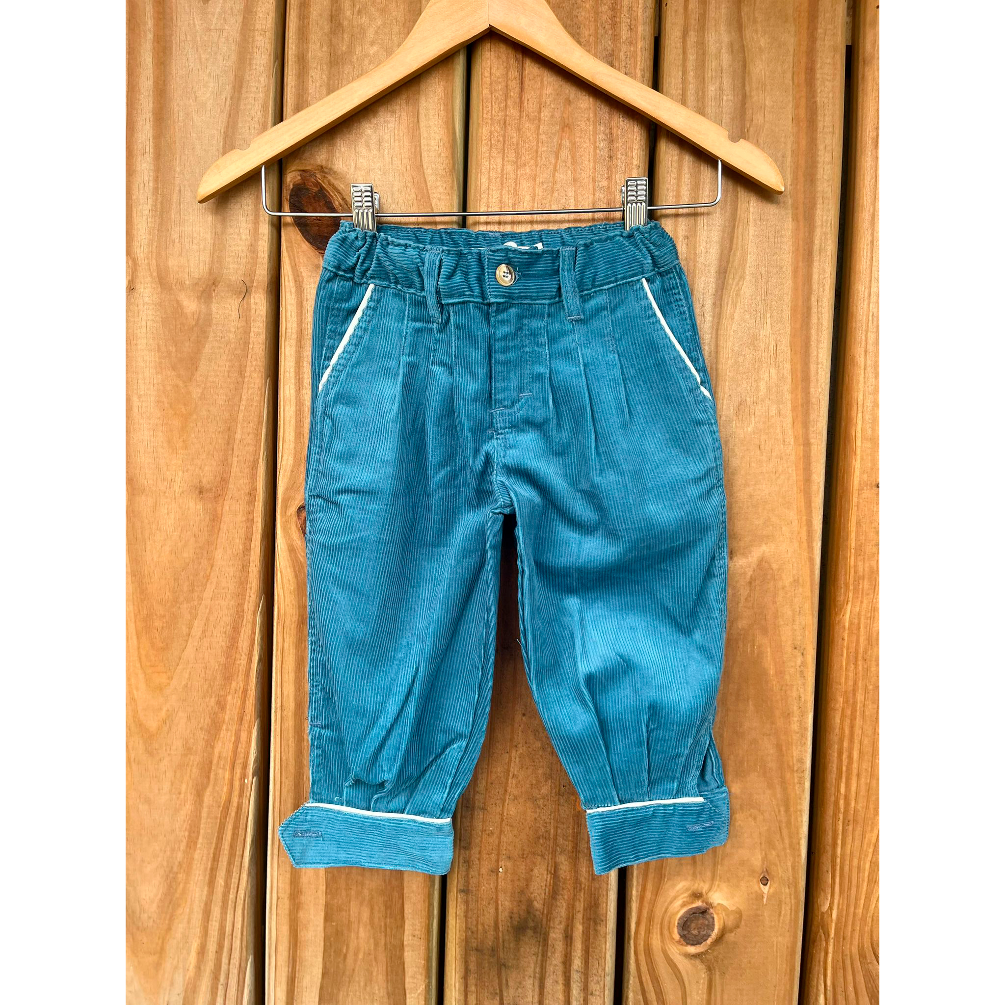 CHARABON Bombacha pana azul petroleo 