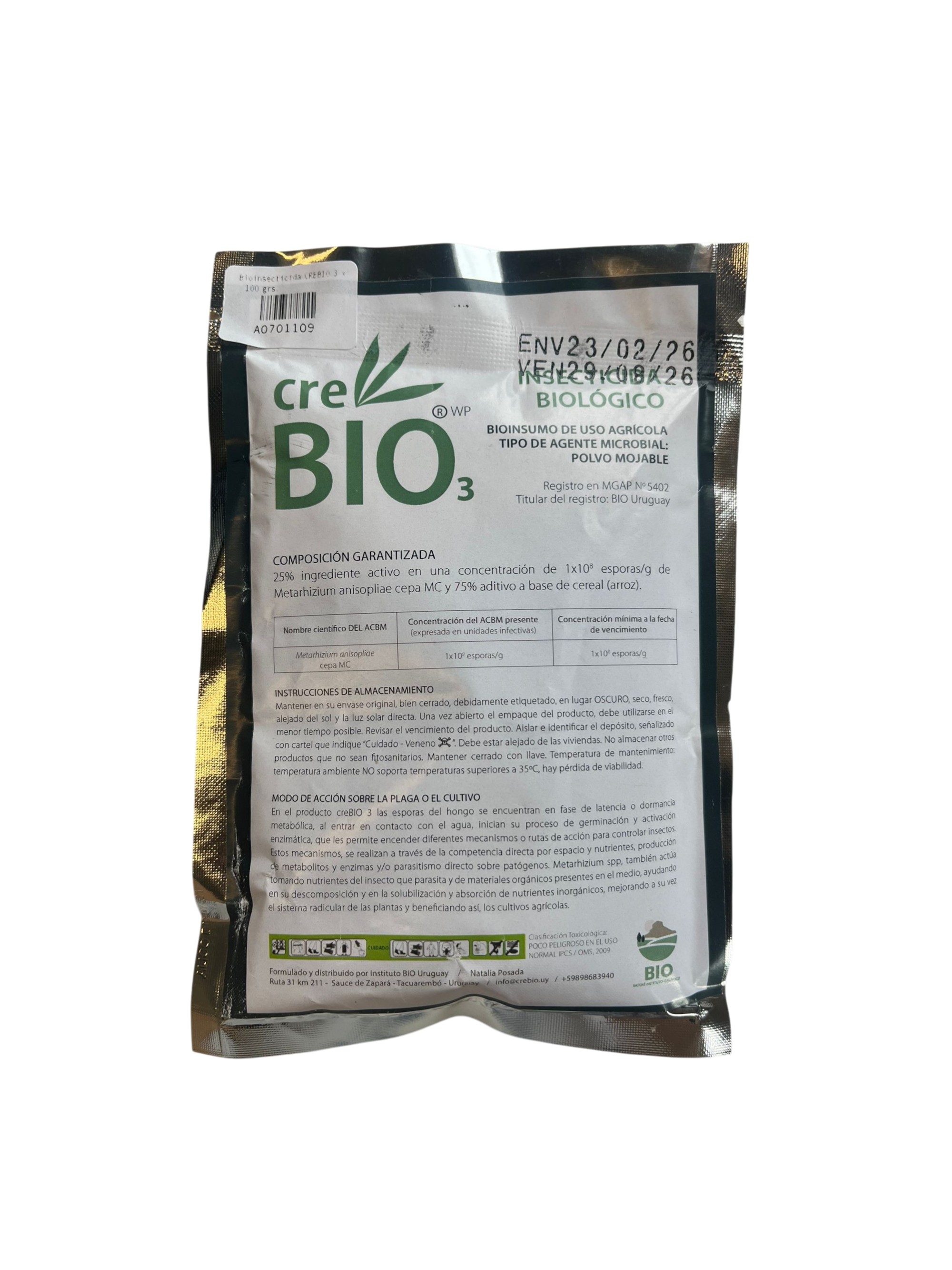 Bioinsecticida CREBIO 3 x  100 grs.
