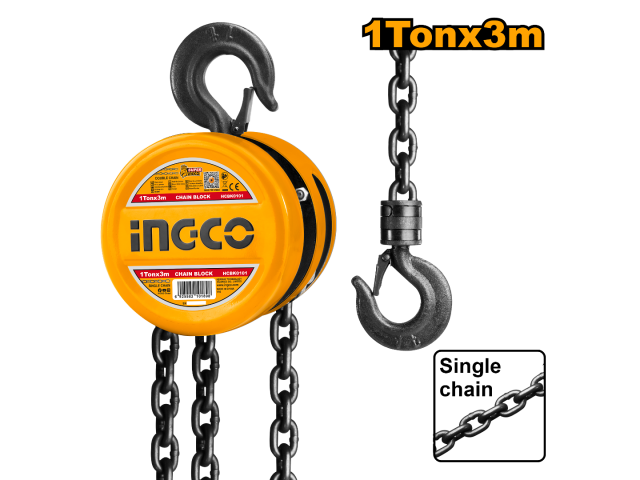 Aparejo cadena 1 ton. 3 mts. INGCO HCBK0101