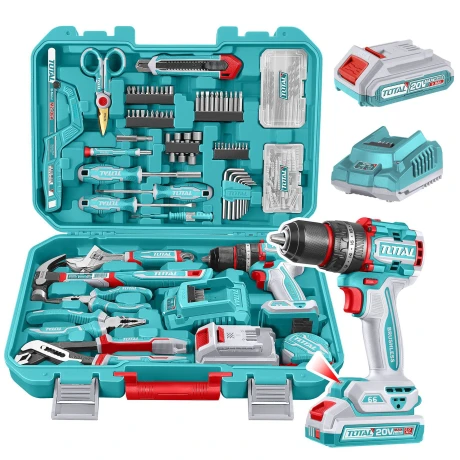 Kit 166pzas c/atornillador 20V 1bat.+carg. TOTAL THKTHP41667